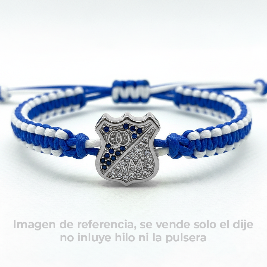 Dije Escudo Millonarios Plateado Rodinado