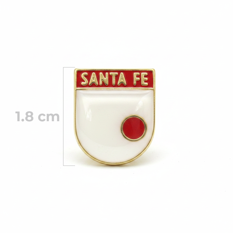 Dije Escudo Santa Fe Doble Cara Gold Filled