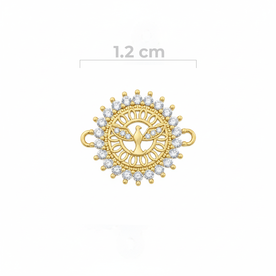 Dije Espiritu Santo Circones Pulsera Dorado Rodinado