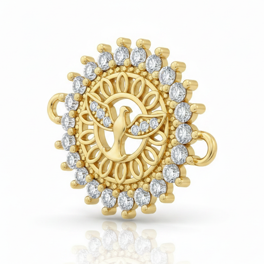 Dije Espiritu Santo Circones Pulsera Dorado Rodinado