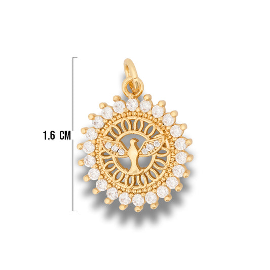 Dije Espíritu Santo Circones Collar Dorado Rodinado