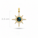 Dije Estrella Azul Dorado Rodinado