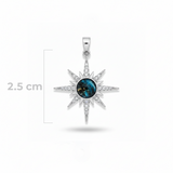 Dije Estrella Azul Plateado Rodinado