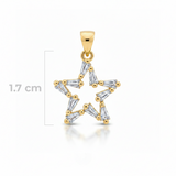 Dije Estrella Cristal Dorado Piedra Blanco Rodinado