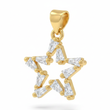 Dije Estrella Cristal Dorado Piedra Blanco Rodinado