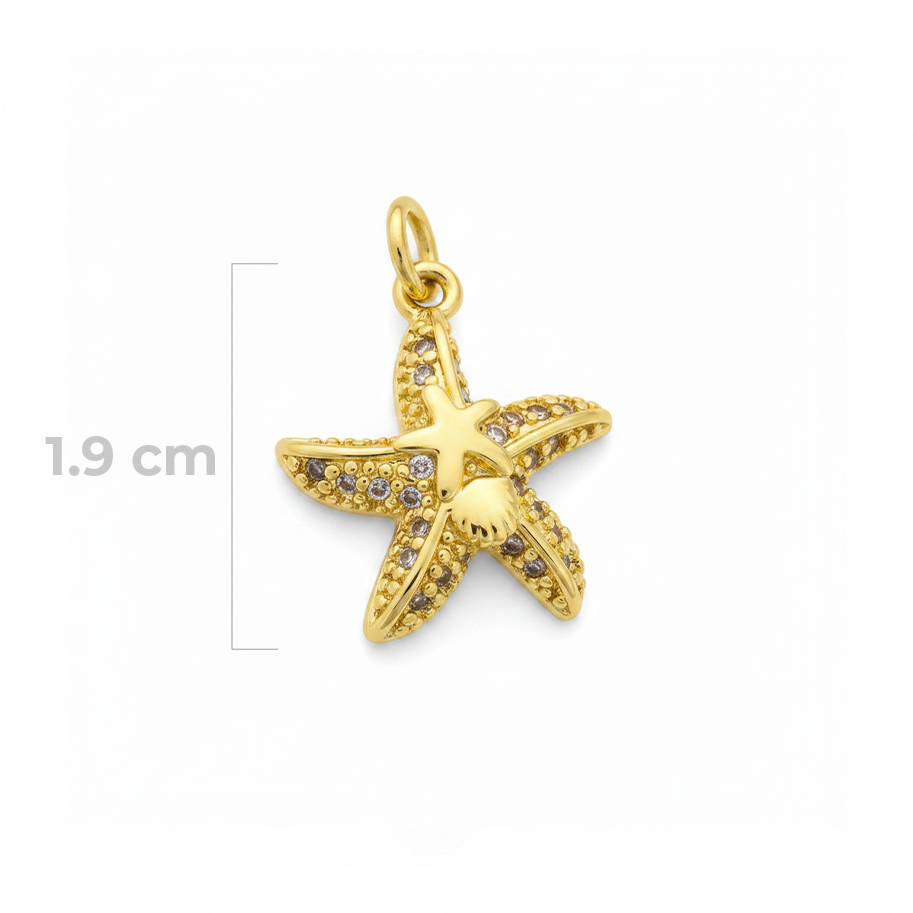 Dije Estrella de Mar Circones Dorado Rodinado
