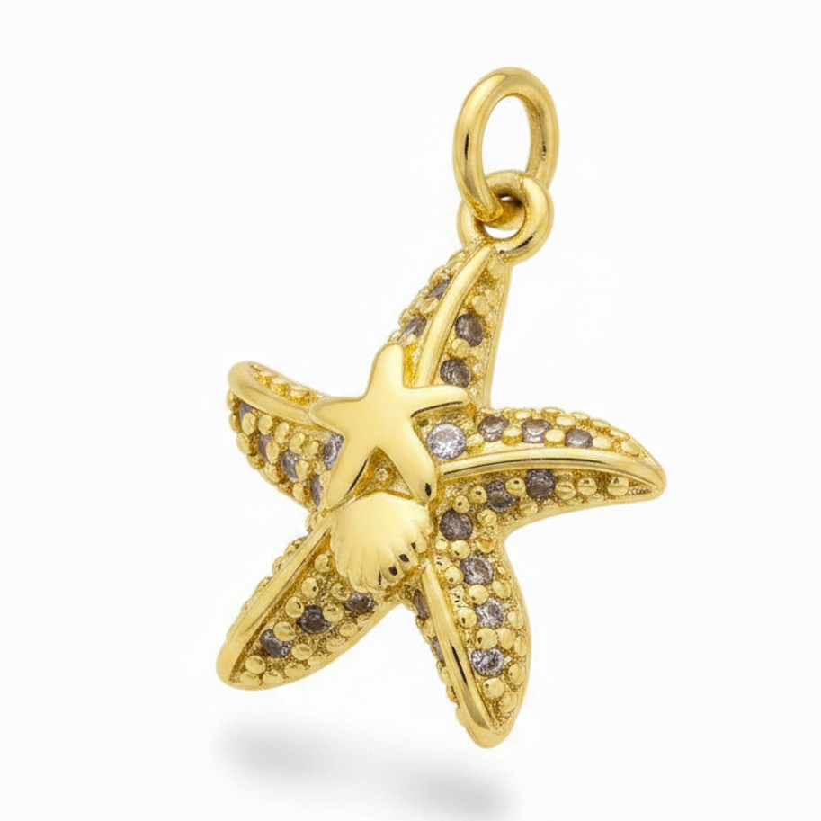 Dije Estrella de Mar Circones Dorado Rodinado
