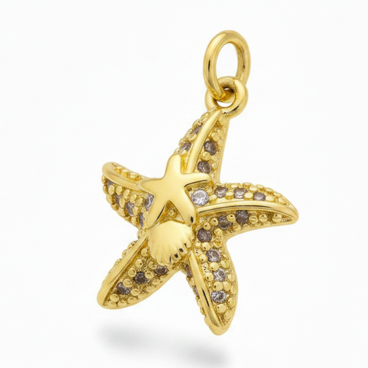 Dije Estrella de Mar Circones Dorado Rodinado