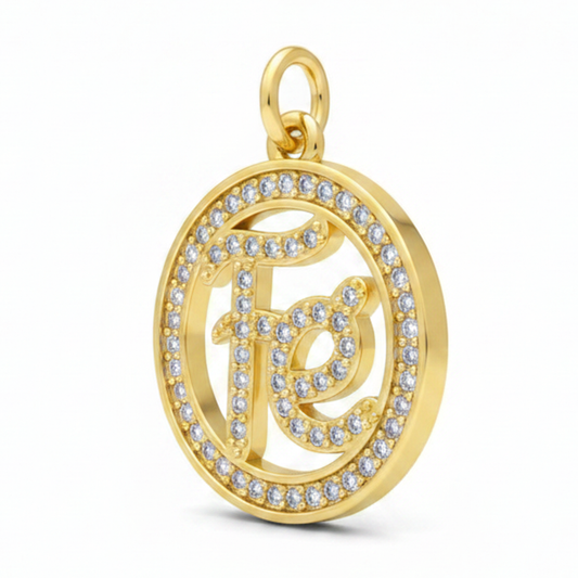 Dije Fé Circulo Collar Dorado Rodinado