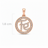 Dije Fé Circulo Collar Rosado Rodinado