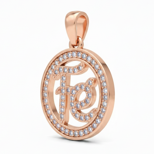 Dije Fé Circulo Collar Rosado Rodinado