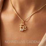 Dije Fe Corazón Circones Dorado Rodinado