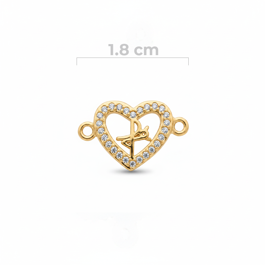 Dije Fé Corazón Dorado Rodinado