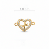 Dije Fé Corazón Dorado Rodinado