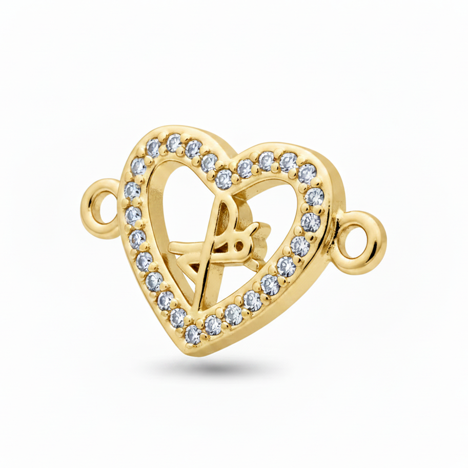 Dije Fé Corazón Dorado Rodinado