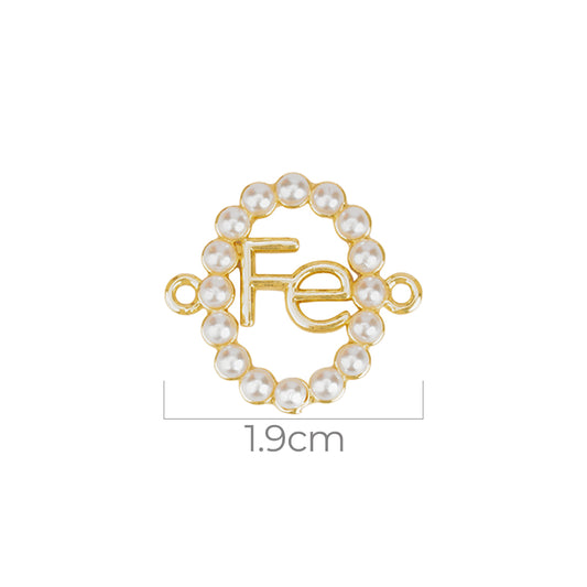 Dije Fé Perlas Pulsera Dorado Rodinado