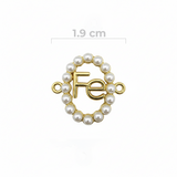 Dije Fé Perlas Pulsera Dorado Rodinado