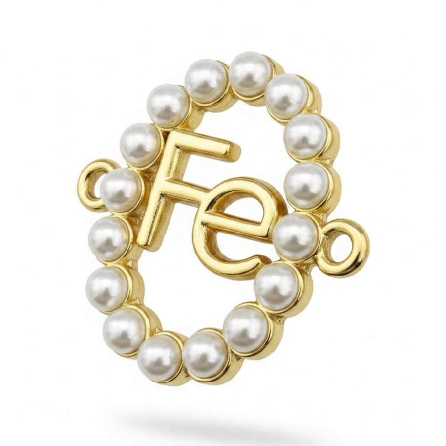 Dije Fé Perlas Pulsera Dorado Rodinado
