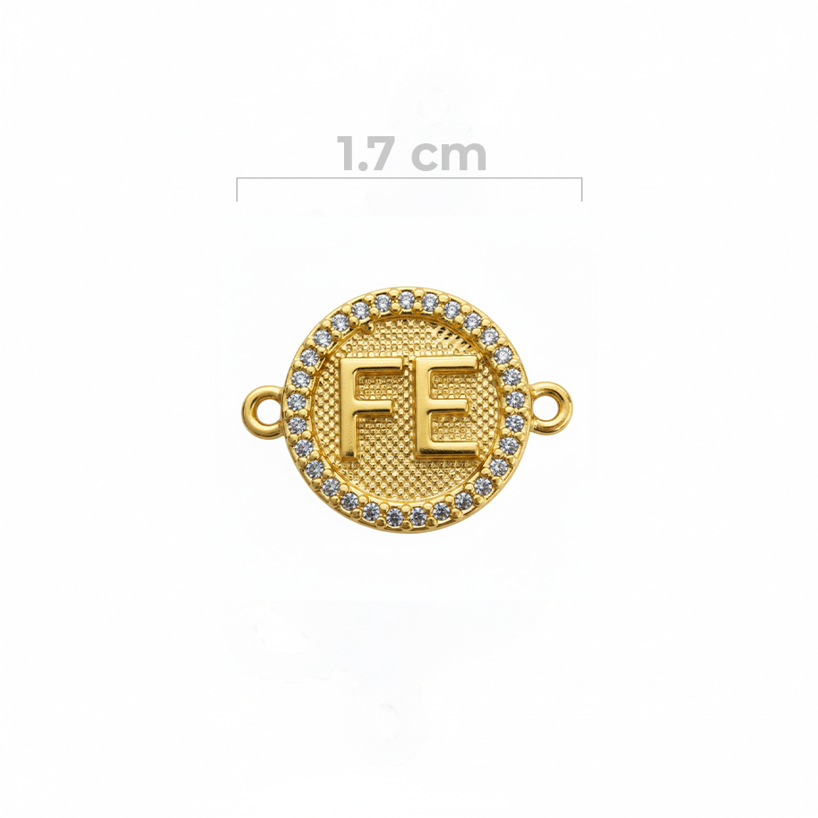 Dije Fé Pulsera Dorado Rodinado