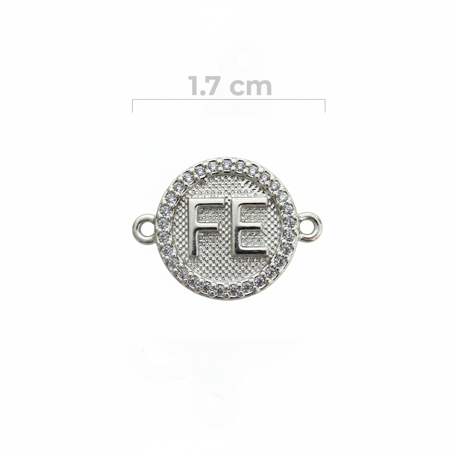 Dije Fé Pulsera Plateado Rodinado