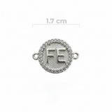 Dije Fé Pulsera Plateado Rodinado