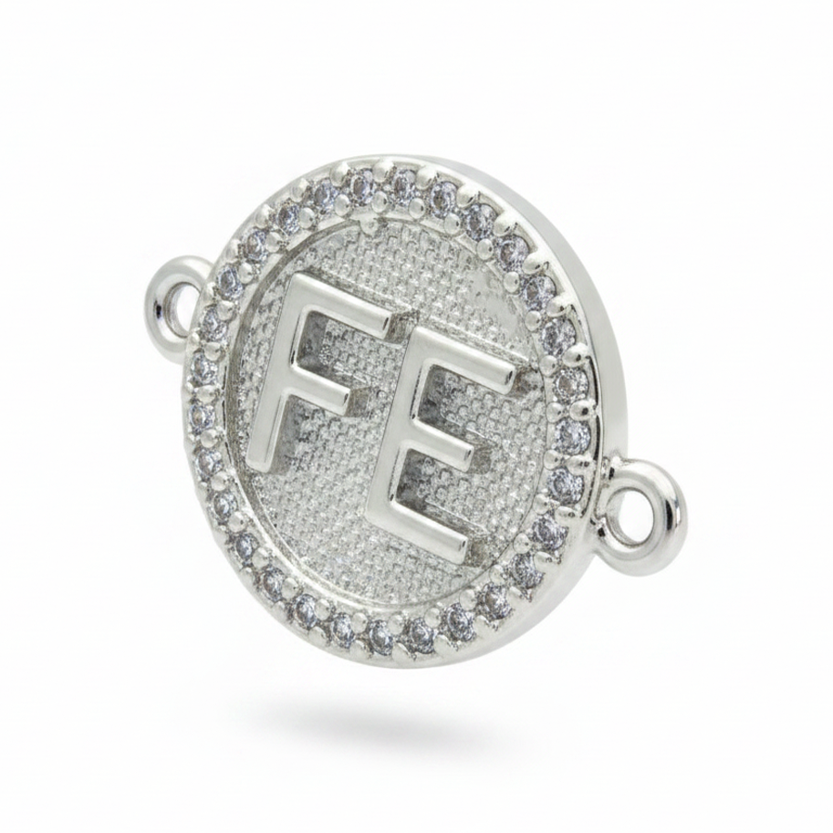 Dije Fé Pulsera Plateado Rodinado