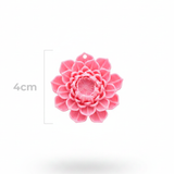 Dije Flor De Loto Rosada 4cm En Acrilico