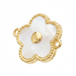 Dije Flor pulsera Piedra Blanca Dorado Rodinado