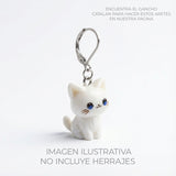 Dije Gato Blanco Acrílico