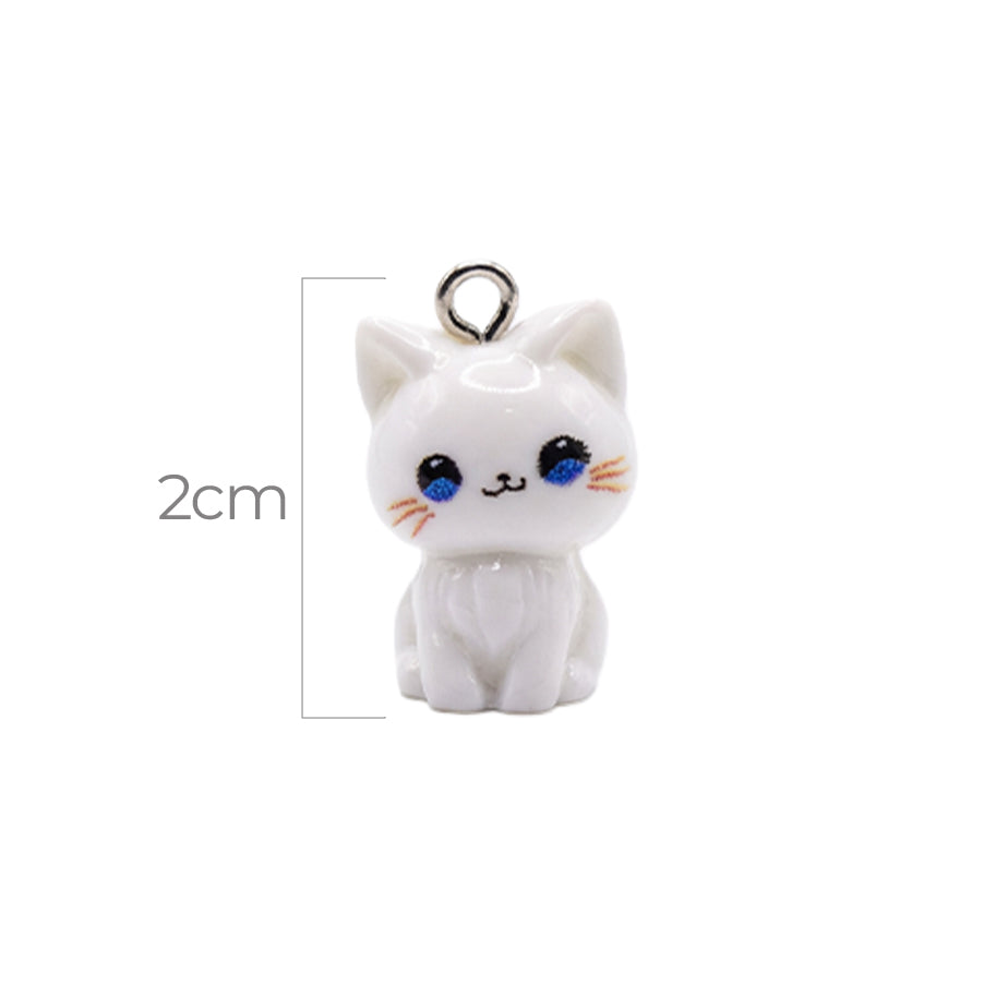 Dije Gato Blanco Acrílico
