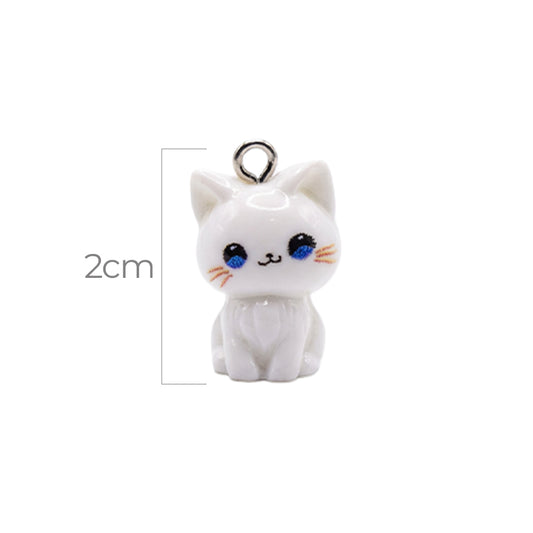 Dije Gato Blanco Acrílico