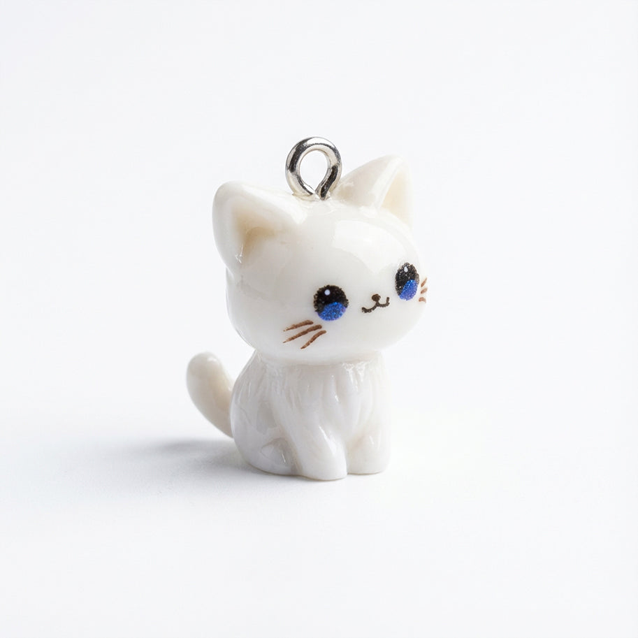 Dije Gato Blanco Acrílico