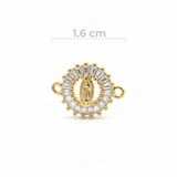 Dije Guadalupe Cristal Pulsera Dorado Rodinado