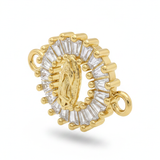 Dije Guadalupe Cristal Pulsera Dorado Rodinado