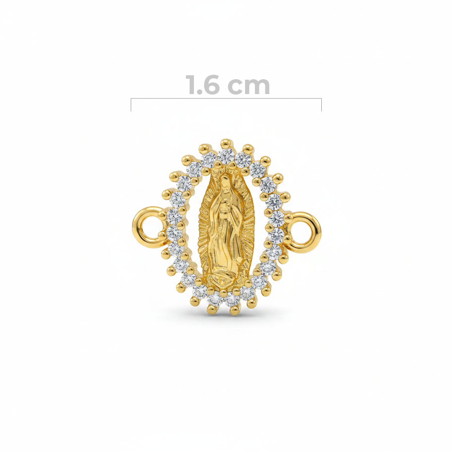 Dije Guadalupe Ovalo Pulsera Dorado Rodinado