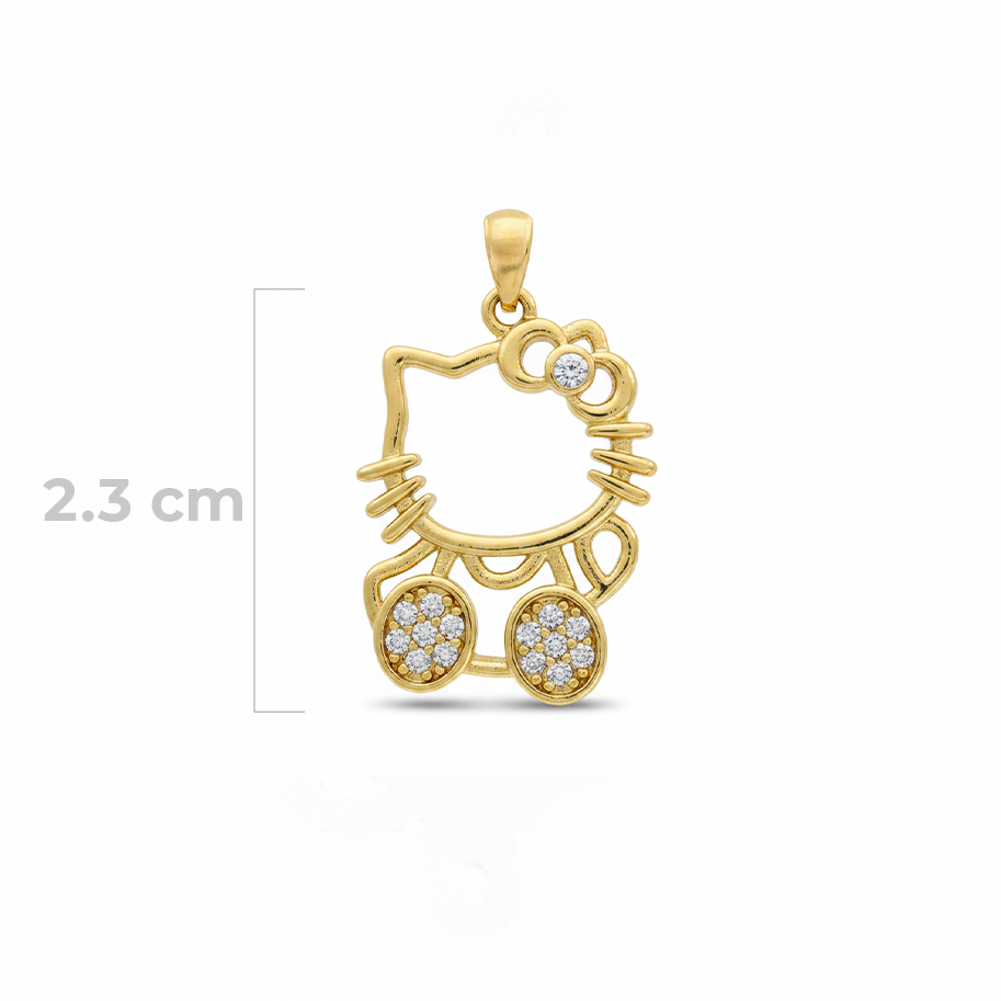 Dije Hello Kitty Silueta Dorado Rodinado