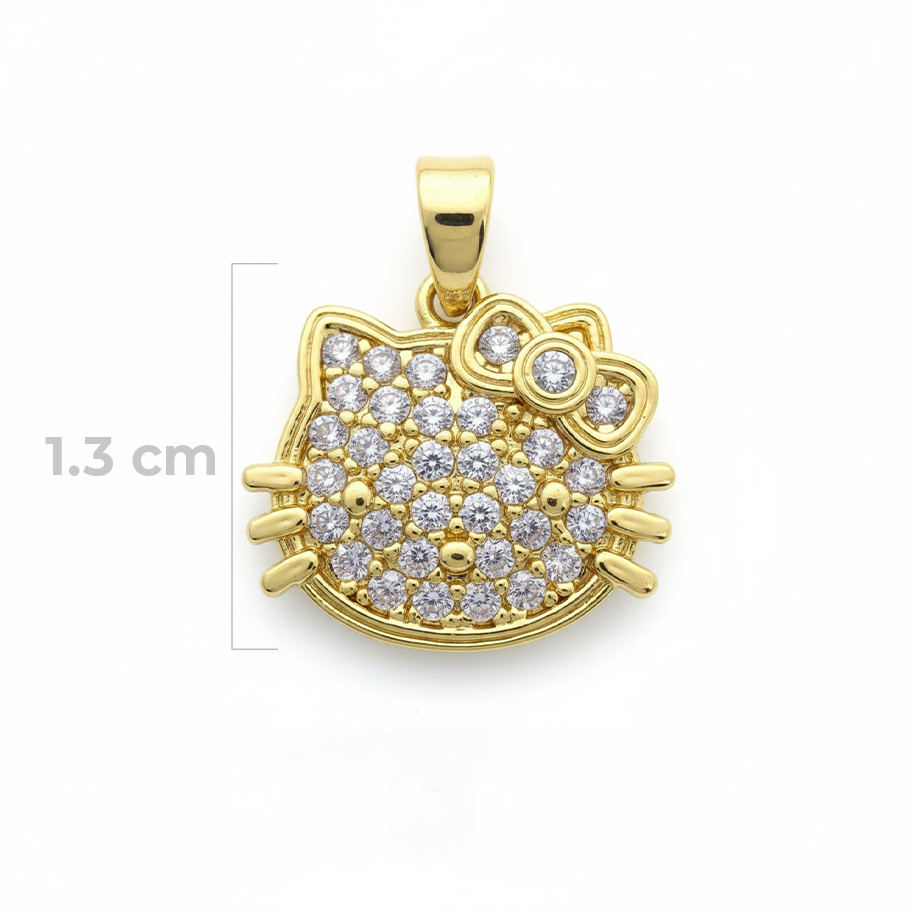 Dije Hello Kitty pequeño Dorado Rodinado
