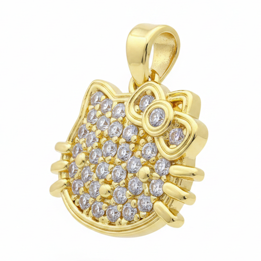 Dije Hello Kitty pequeño Dorado Rodinado