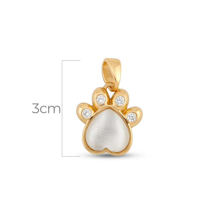 Dije Huella Circones Dorado Rodinado