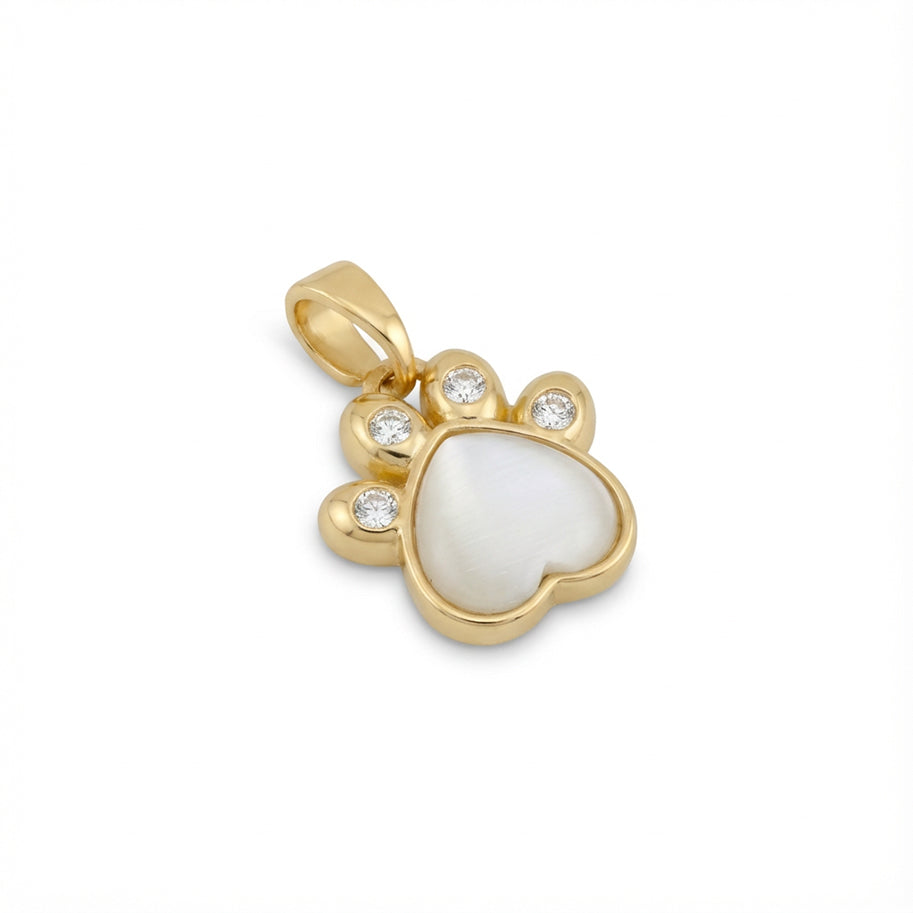 Dije Huella Circones Dorado Rodinado