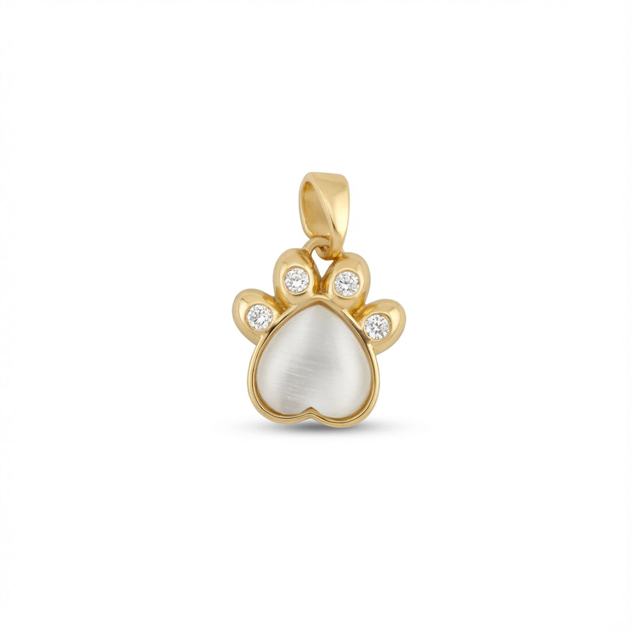 Dije Huella Circones Dorado Rodinado