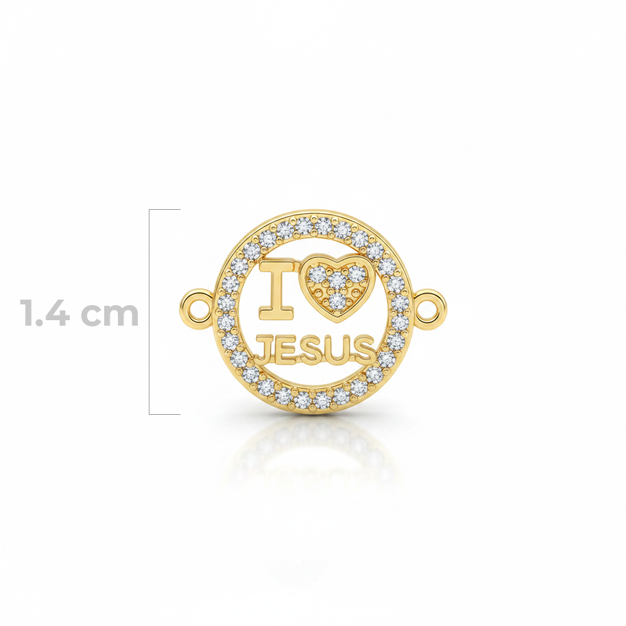 Dije I Love Jesus Pulsera Dorado Rodinada