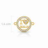 Dije I Love Jesus Pulsera Dorado Rodinada