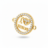 Dije I Love Jesus Pulsera Dorado Rodinada