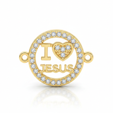 Dije I Love Jesus Pulsera Dorado Rodinada
