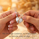 Dije Imán Corazón Acero Plateado Para Pareja