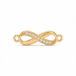 Dije Infinito Circones Blancos Para Pulsera Oro Laminado