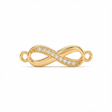 Dije Infinito Circones Blancos Para Pulsera Oro Laminado