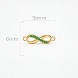 Dije Infinito Circones Verdes Para Pulsera Oro Laminado