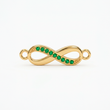Dije Infinito Circones Verdes Para Pulsera Oro Laminado